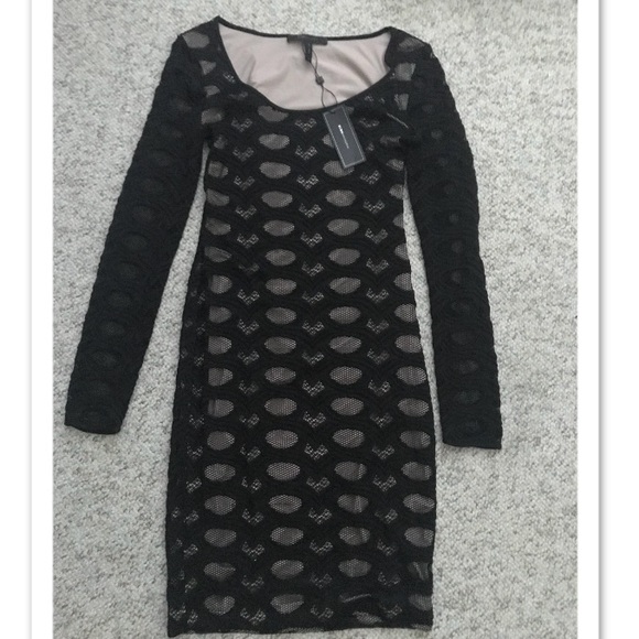 Bcbgmaxazria Tanya black lace long sleeve dress - Picture 2 of 5